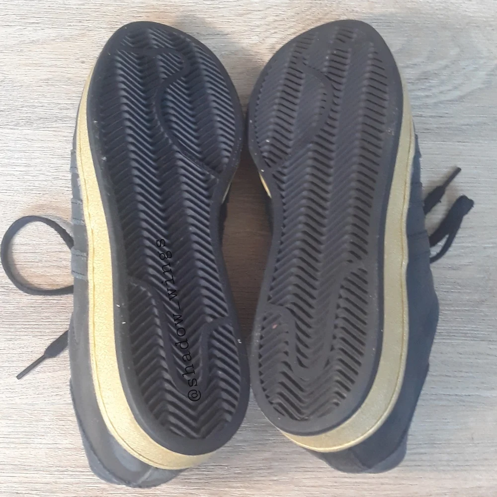 Adidas Superstar Shell Toe Sneakers   Black Metallic Gold - Men's 8 1/2  BB8119